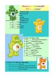 English Worksheet: Grammar review!