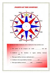 English Worksheet: Points of the compass