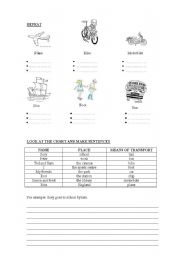 English worksheet: Transport