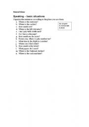 English worksheet: Speaking situations