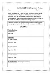 English worksheet: Looking back-Expository writing