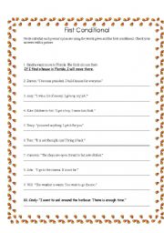 English Worksheet: First conditional