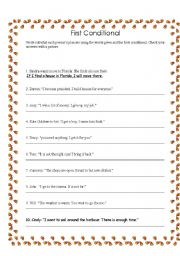 English worksheet: First conditional