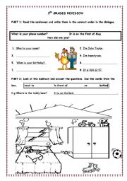 revision of basic questions and prepositions