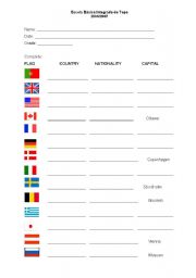 English Worksheet: nationalities