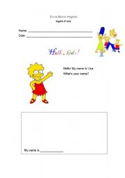 English worksheet: hello