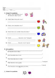 English Worksheet: the colours