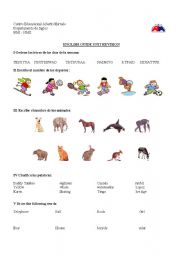 English worksheet: Content Review  Basic Words