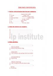 English Worksheet: Past continuous