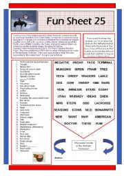 English Worksheet: Fun Sheet 25