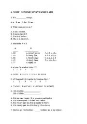 English worksheet: sbs deneme