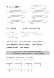 English worksheet: surgery