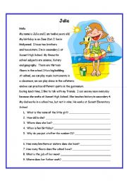 English Worksheet: Julia