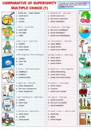 English Worksheet: THE COMPARATIVE OF SUPERIORITY -MULTIPLE CHOICE (7)