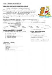 English Worksheet: SECOND FORM WRITTEN TEST+SIMPLE PRESENT