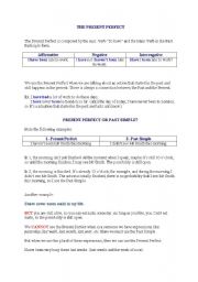 English worksheet: The Present Perfect