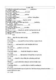 English Worksheet: so.../such .... that test DEDICATED TO Tisha !!!!!