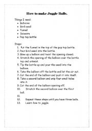 English Worksheet: Juggle Balls