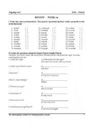 English Worksheet: REview