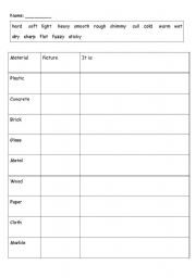 English worksheet: describing materials