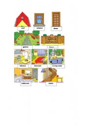 English Worksheet: picture dictionary house 