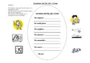 English worksheet: Invention and my life