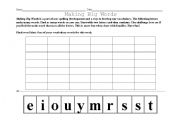 English worksheet: Making Words homework sheet