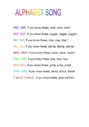 English Worksheet: Alphabet song