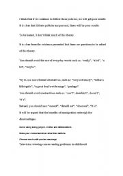 English worksheet: academic writing