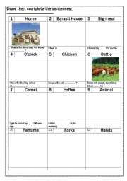 English Worksheet: draw then write