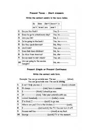 English worksheet: PRESENT SIMPLE EXERCISES 2