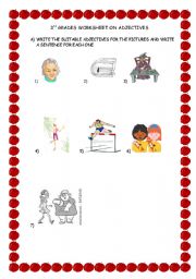 English worksheet: Adjectives