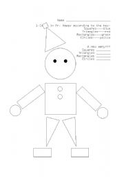 English Worksheet: Mr. Happys Basic Shapes