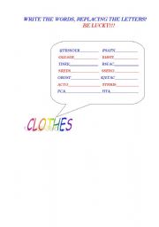 English worksheet: Clothes