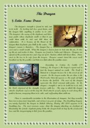 English Worksheet: The Dragon