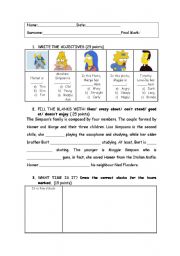 English Worksheet: Simpsons Review