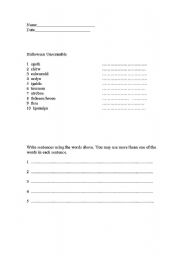 English worksheet: Halloween