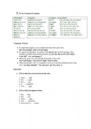 English worksheet: To be