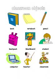 English worksheet: classroom objects2