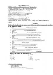 English Worksheet: Review Test