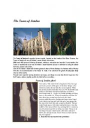 English Worksheet: the tower of london