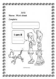 English worksheet: how old are you?