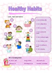 English Worksheet: Healthy Habits