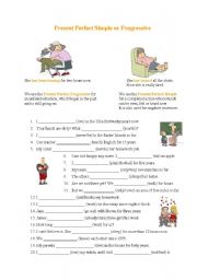 English Worksheet: Present Perfect Simple or Progressive