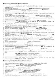 English Worksheet: Future Tenses