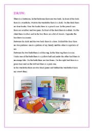 English Worksheet: drawing: place prepositions