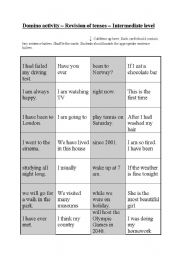 Domino activity (No. 6) - Mixed tenses