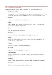 English Worksheet: Halloween Vocabulary