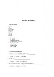 English Worksheet: anwer key