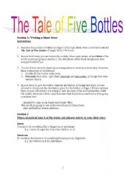 English Worksheet: Short Story Creative Writing: The Tale of Five Bottles
